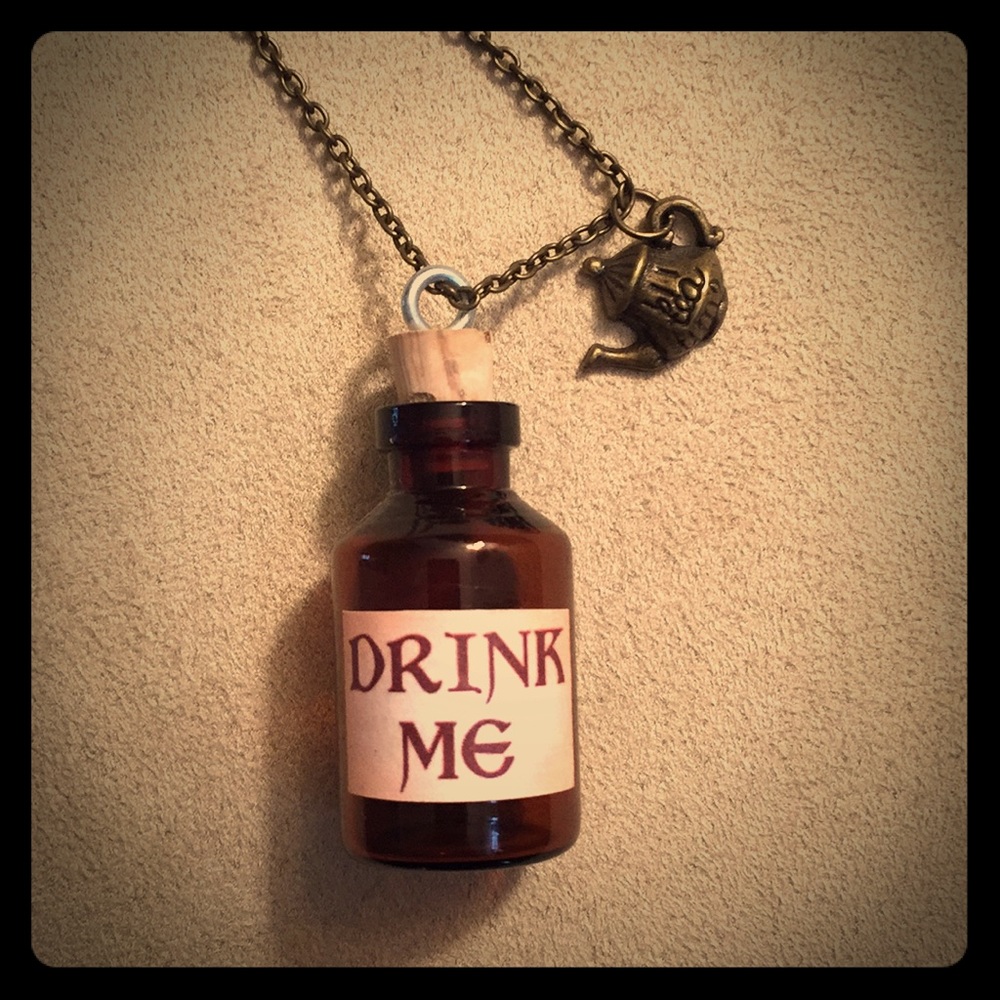 Handmade Alice in Wonderland “drink me” pendant